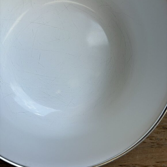 Vintage Enamelware Nesting Mixing Bowls Yellow Flowers Tulips READ - Picture 4 of 10